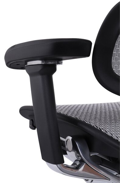 Fotel biurowy Ergohuman 2 Elite BS Grey - szaro-czarny ergonomiczny fotel siatkowy