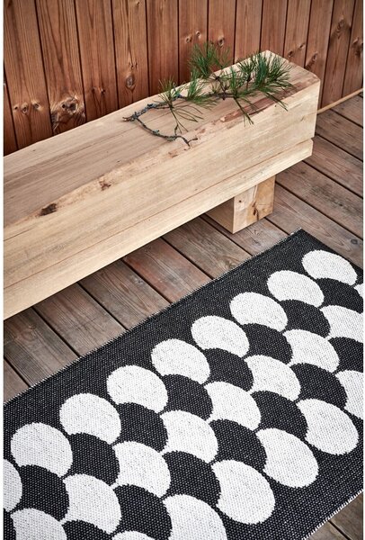 Czarno-kremowy chodnik odpowiedni na zewnątrz 70x250 cm Poppy Black Vanilla – Pappelina