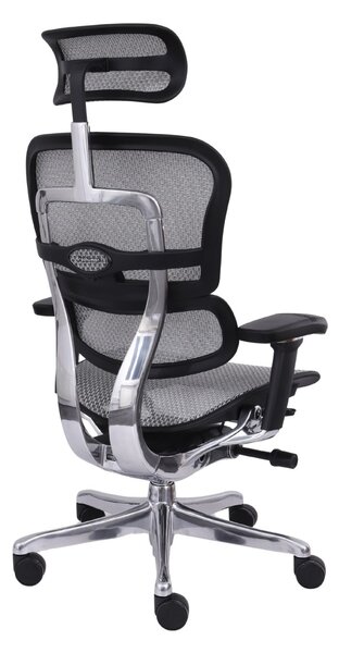 Fotel biurowy Ergohuman 2 Elite BS Grey - szaro-czarny ergonomiczny fotel siatkowy