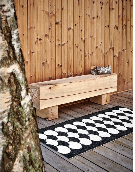 Czarno-kremowy chodnik odpowiedni na zewnątrz 70x250 cm Poppy Black Vanilla – Pappelina