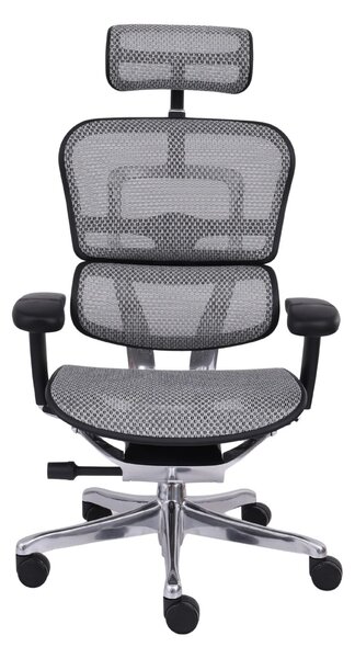 Fotel biurowy Ergohuman 2 Elite BS Grey - szaro-czarny ergonomiczny fotel siatkowy