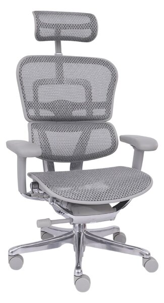 Fotel biurowy Ergohuman 2 Elite GS Grey - szary ergonomiczny fotel siatkowy