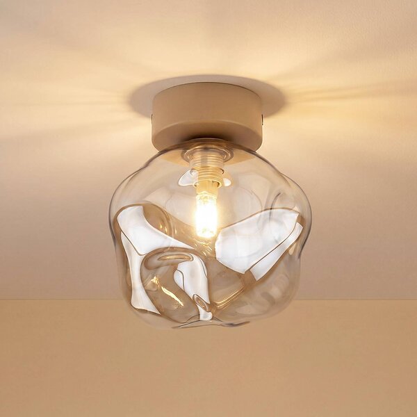 Lampa sufitowa Lava TK Lighting, możliwość ściemniania, kremowy / amber, salon / jadalnia, szkło, nowoczesny