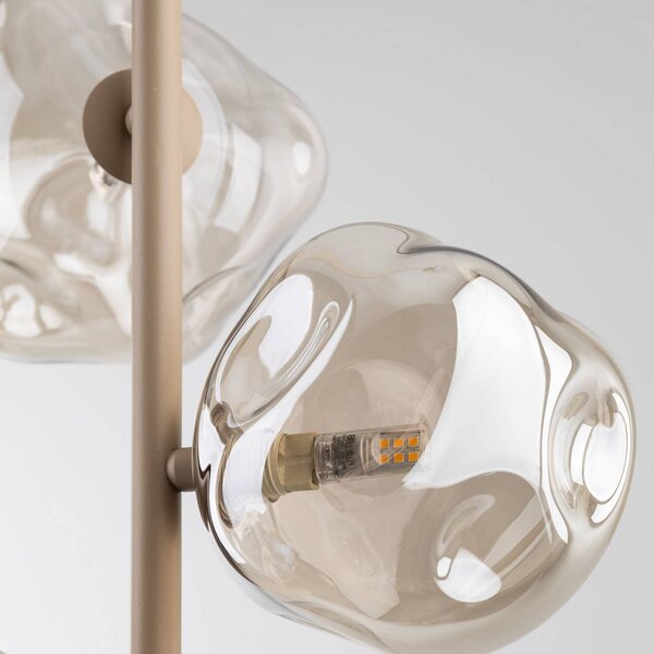 Lampa wisząca Lava TK Lighting, możliwość ściemniania, kremowy / amber, salon / jadalnia, szkło, nowoczesny