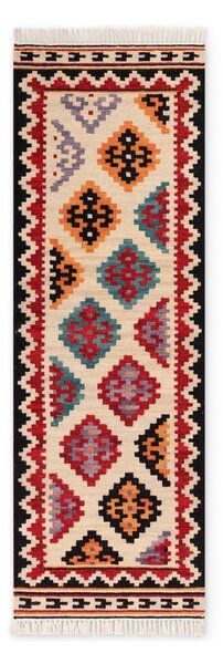 Czerwony wełniany chodnik dwustronny tkany ręcznie 60x190 cm Kamal Kian – Nouristan