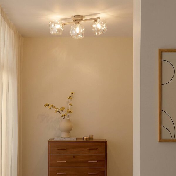 Lampa sufitowa Lava TK Lighting, możliwość ściemniania, kremowy / amber, salon / jadalnia, szkło, nowoczesny