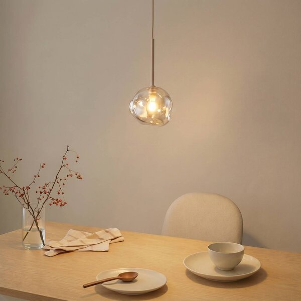 Lampa wisząca Lava TK Lighting, możliwość ściemniania, kremowy / amber, salon / jadalnia, szkło, nowoczesny
