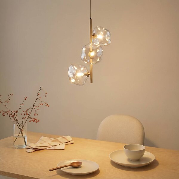 Lampa wisząca Lava TK Lighting, możliwość ściemniania, kremowy / amber, salon / jadalnia, szkło, nowoczesny