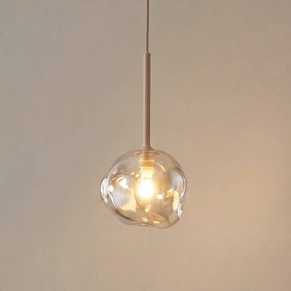 Lampa wisząca Lava TK Lighting, możliwość ściemniania, kremowy / amber, salon / jadalnia, szkło, nowoczesny