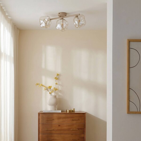 Lampa sufitowa Lava TK Lighting, możliwość ściemniania, kremowy / amber, salon / jadalnia, szkło, nowoczesny