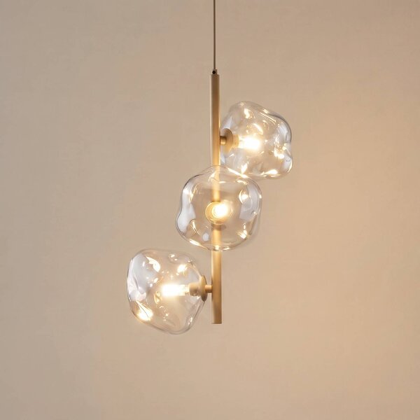 Lampa wisząca Lava TK Lighting, możliwość ściemniania, kremowy / amber, salon / jadalnia, szkło, nowoczesny