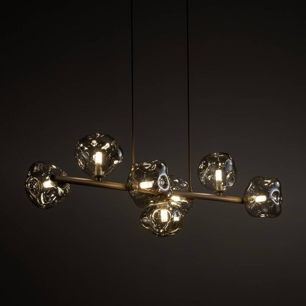 Lampa wisząca Lava TK Lighting, możliwość ściemniania, kremowy / amber, salon / jadalnia, szkło, nowoczesny
