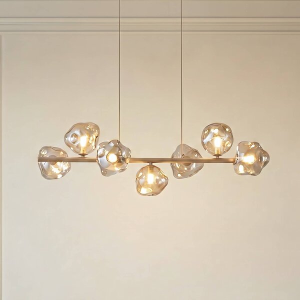 Lampa wisząca Lava TK Lighting, możliwość ściemniania, kremowy / amber, salon / jadalnia, szkło, nowoczesny