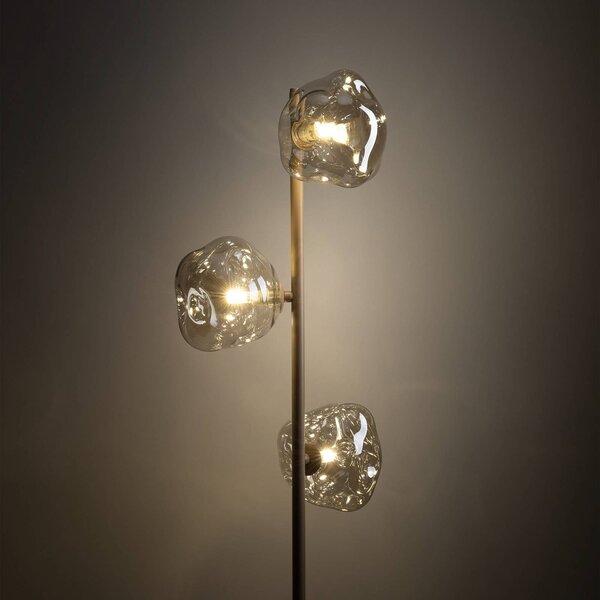 Lampa stojąca Lava TK Lighting, kremowy / amber, salon / jadalnia, szkło, nowoczesny