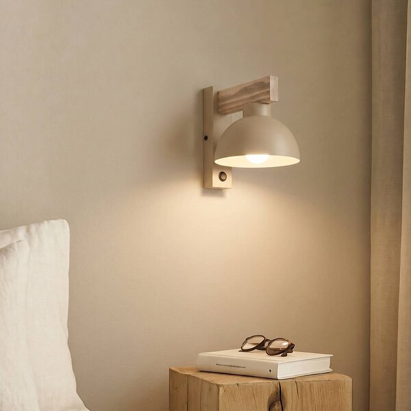 Kinkiet Oslo TK Lighting, możliwość ściemniania, kremowy / amber, salon / jadalnia, metal, nowoczesny