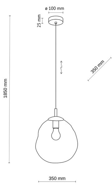 Lampa wisząca Lava TK Lighting, możliwość ściemniania, kremowy / amber, salon / jadalnia, szkło, nowoczesny