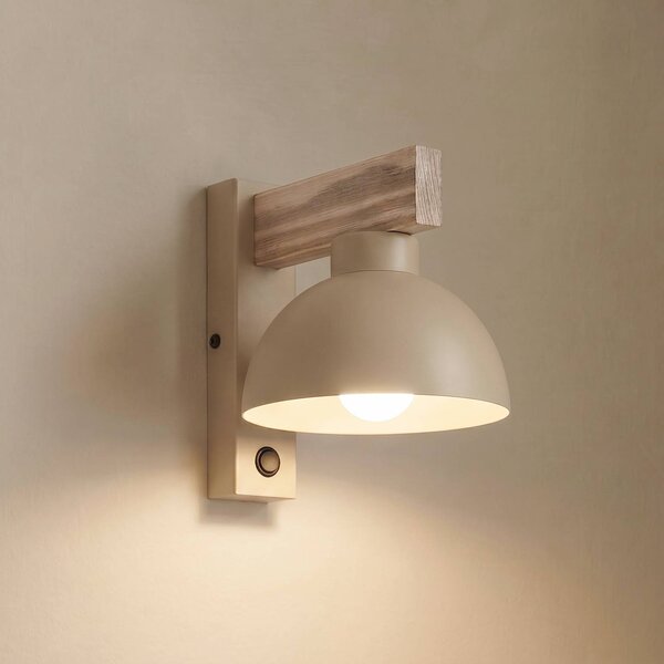 Kinkiet Oslo TK Lighting, możliwość ściemniania, kremowy / amber, salon / jadalnia, metal, nowoczesny