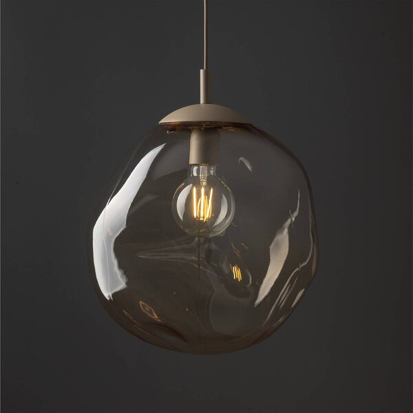 Lampa wisząca Lava TK Lighting, możliwość ściemniania, kremowy / amber, salon / jadalnia, szkło, nowoczesny