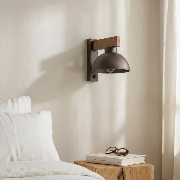 Kinkiet Oslo TK Lighting, możliwość ściemniania, brązowy / rdzawy, salon / jadalnia, metal, nowoczesny