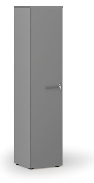 Szafa biurowa wąska PRIMO GRAY, 400 x 420 x 1781 mm, szary/grafit