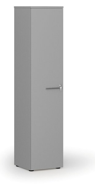 Szafa biurowa wąska PRIMO GRAY, 400 x 420 x 1781 mm, szary