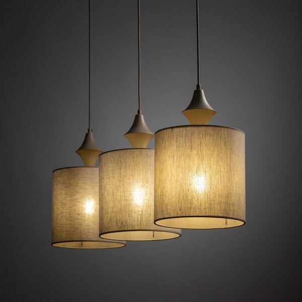 Lampa sufitowa Amura TK Lighting, możliwość ściemniania, kremowy / amber, salon / jadalnia, tkanina / materiał / jedwab, nowoczesny
