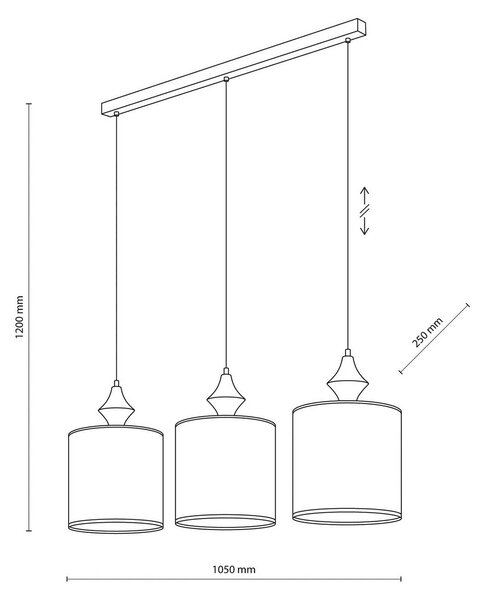 Lampa sufitowa Amura TK Lighting, możliwość ściemniania, kremowy / amber, salon / jadalnia, tkanina / materiał / jedwab, nowoczesny