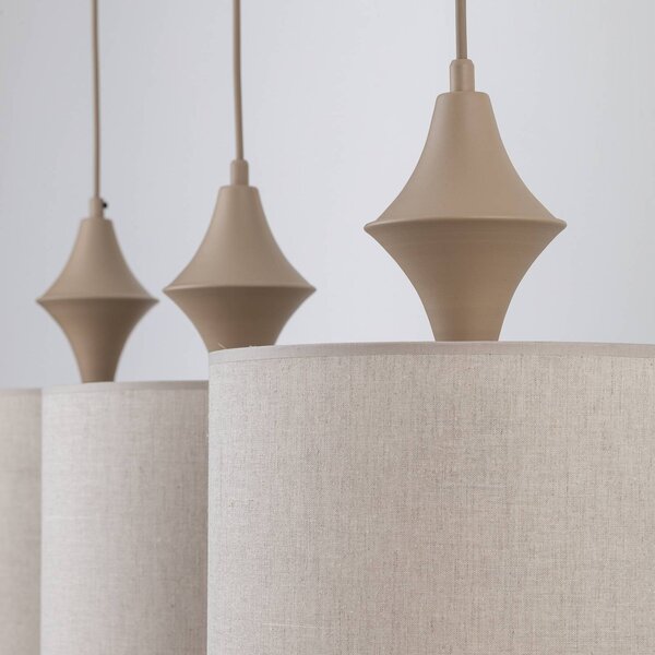 Lampa sufitowa Amura TK Lighting, możliwość ściemniania, kremowy / amber, salon / jadalnia, tkanina / materiał / jedwab, nowoczesny