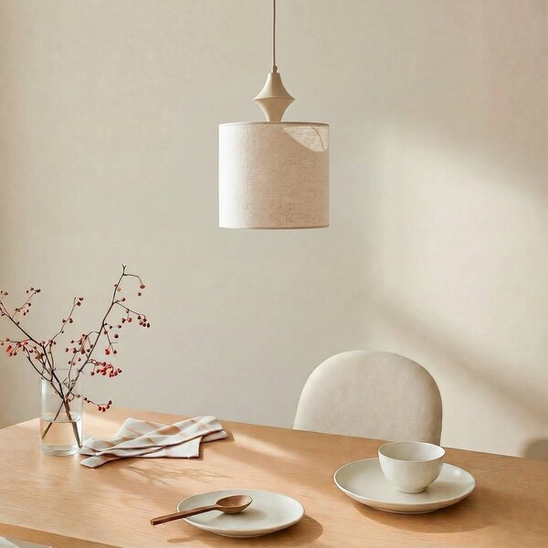 Lampa sufitowa Amura TK Lighting, możliwość ściemniania, kremowy / amber, salon / jadalnia, tkanina / materiał / jedwab, nowoczesny