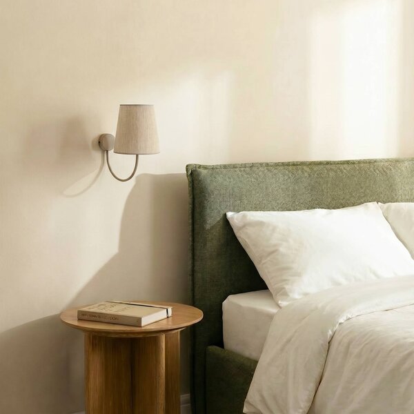 Kinkiet Candi TK Lighting, możliwość ściemniania, kremowy / amber, salon / jadalnia, tkanina / materiał / jedwab, nowoczesny