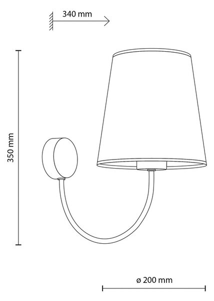 Kinkiet Candi TK Lighting, możliwość ściemniania, kremowy / amber, salon / jadalnia, tkanina / materiał / jedwab, nowoczesny