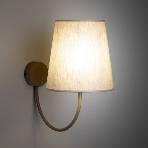 Kinkiet Candi TK Lighting, możliwość ściemniania, kremowy / amber, salon / jadalnia, tkanina / materiał / jedwab, nowoczesny