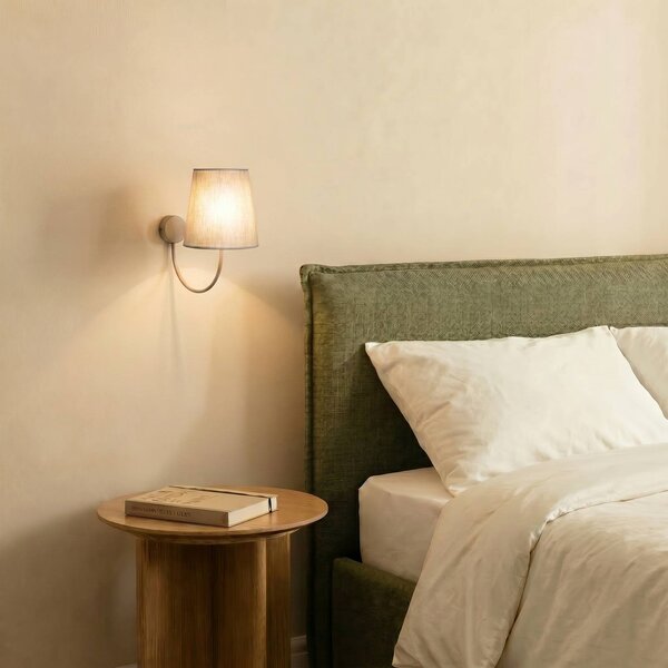 Kinkiet Candi TK Lighting, możliwość ściemniania, kremowy / amber, salon / jadalnia, tkanina / materiał / jedwab, nowoczesny