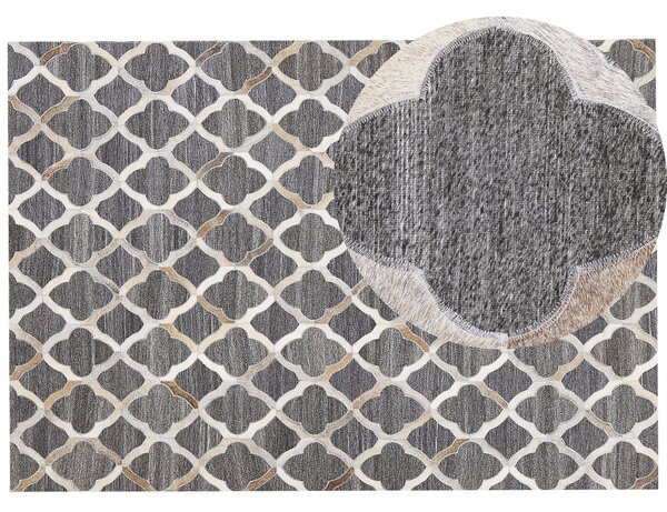 Dywan nowoczesny marokańska koniczyna 160x230 cm do salonu szaro-beżowy Rolunay Beliani