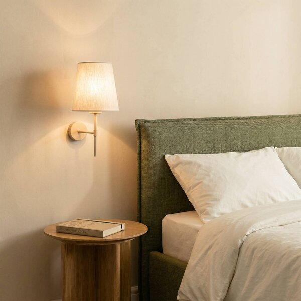 Kinkiet Elizabeth TK Lighting, możliwość ściemniania, kremowy / amber, salon / jadalnia, tkanina / materiał / jedwab, nowoczesny