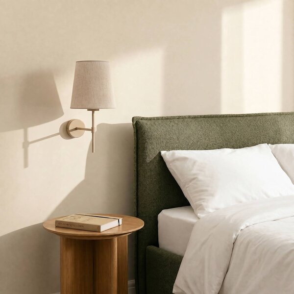 Kinkiet Elizabeth TK Lighting, możliwość ściemniania, kremowy / amber, salon / jadalnia, tkanina / materiał / jedwab, nowoczesny