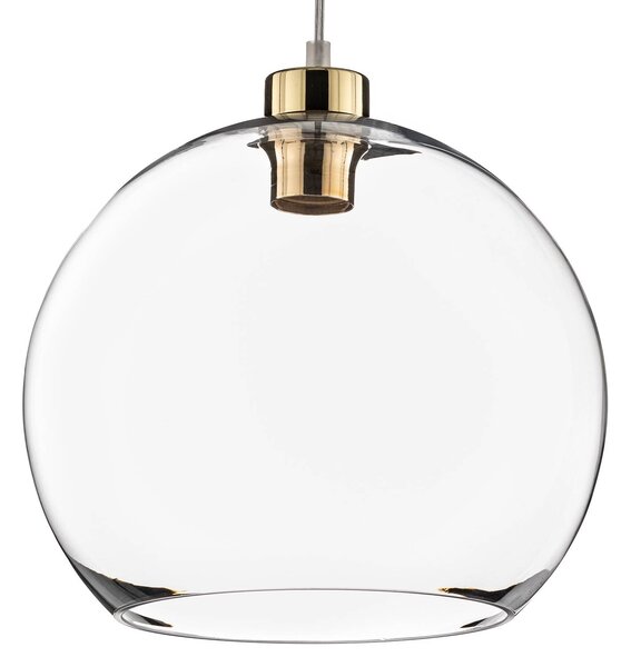 Lampa wisząca szklana Cubus TK Lighting, możliwość ściemniania, przezroczysty / transparentny, salon / jadalnia, szkło, nowoczesny