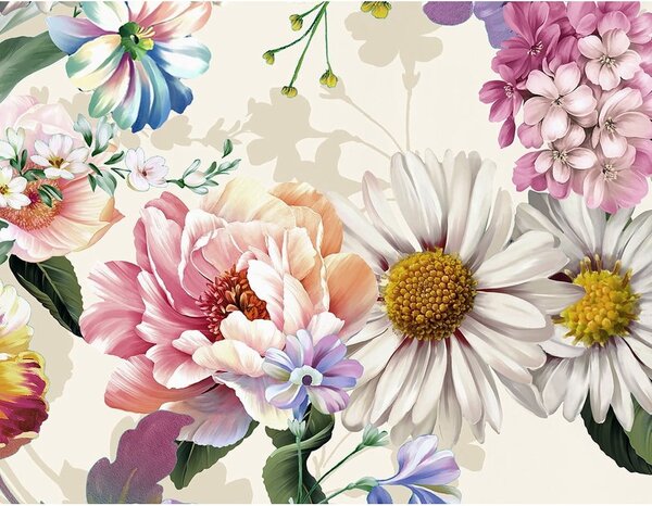 Pościel jednoosobowa z bawełny organicznej Descanso Flower Garden, 140x220 cm