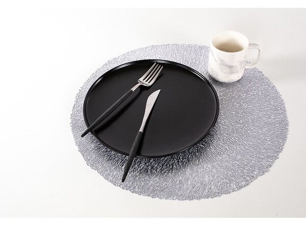 Mata stołowa w kolorze srebra Tiseco Home Studio, ⌀ 38 cm