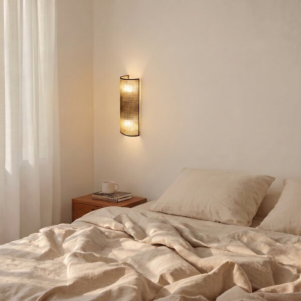 Lampa Ścienna Duolla, Nature, brąz rdzawy, salon, tkanina | tekstylia, boho