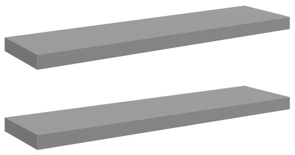 Półki ścienne, 2 szt., szare, 90x23,5x3,8 cm, mdf