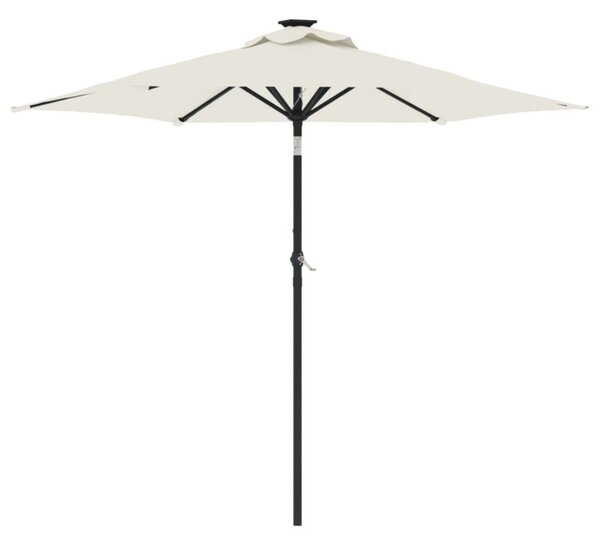 Parasol ogrodowy na stalowym słupku, biały, 225x225x212 cm