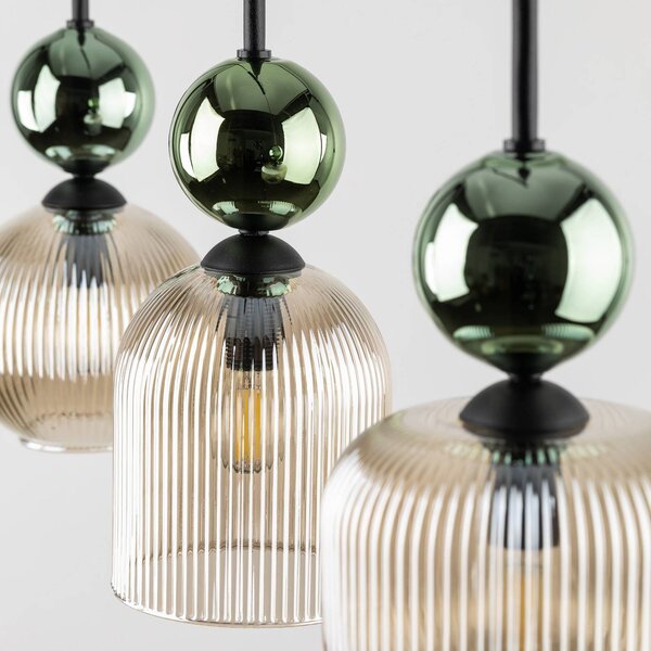 Lampa wisząca Sophia TK Lighting, możliwość ściemniania, zielony, salon / jadalnia, szkło, nowoczesny