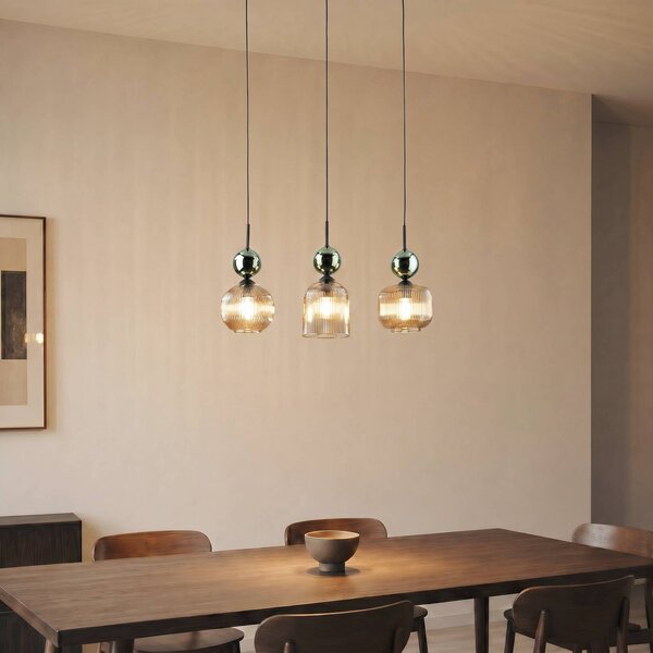 Lampa wisząca Sophia TK Lighting, możliwość ściemniania, zielony, salon / jadalnia, szkło, nowoczesny