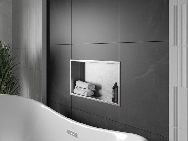 Mexen X-Wall-R półka wnękowa z kołnierzem 60 x 30 cm, inox - 1910603010