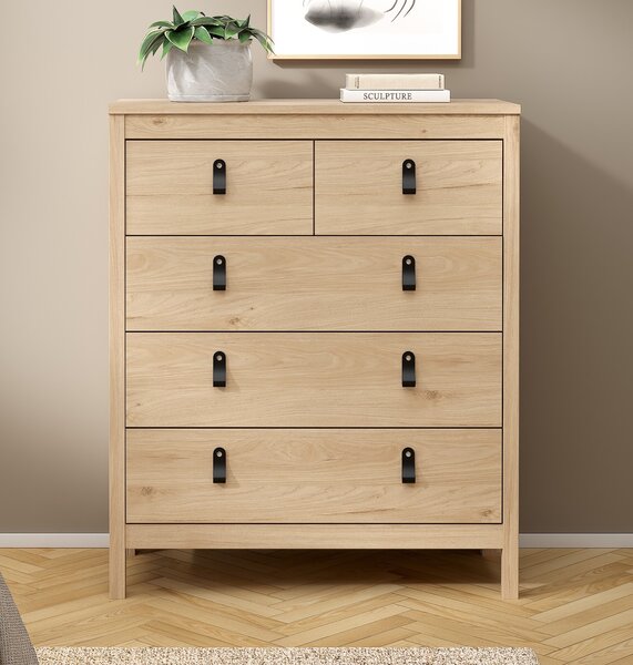 Nowoczesna komoda pokojowa z szufladami Madrid 3+2, jackson hickory