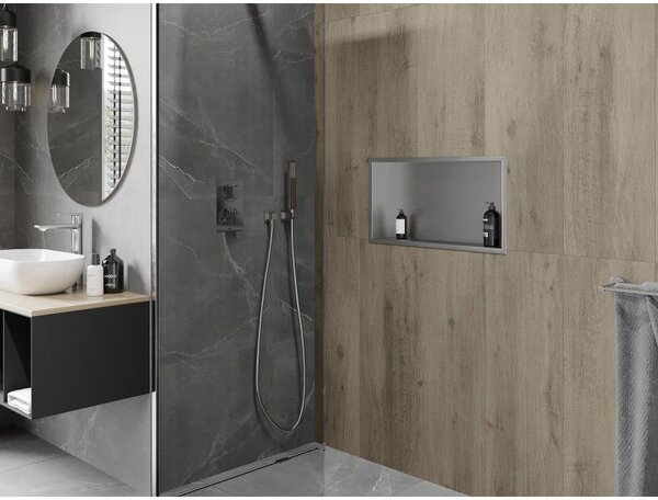 Mexen X-Wall-R półka wnękowa z kołnierzem 60 x 30 cm, inox - 1910603010