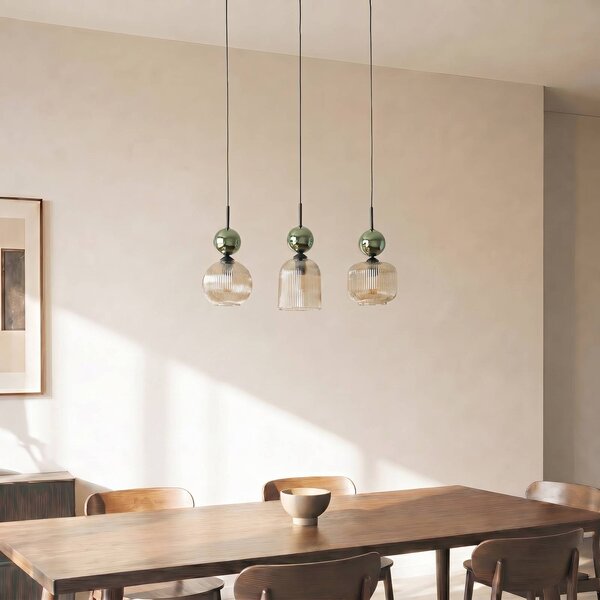Lampa wisząca Sophia TK Lighting, możliwość ściemniania, zielony, salon / jadalnia, szkło, nowoczesny