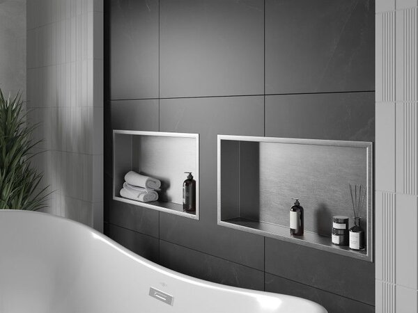 Mexen X-Wall-R półka wnękowa z kołnierzem 60 x 30 cm, inox - 1910603010