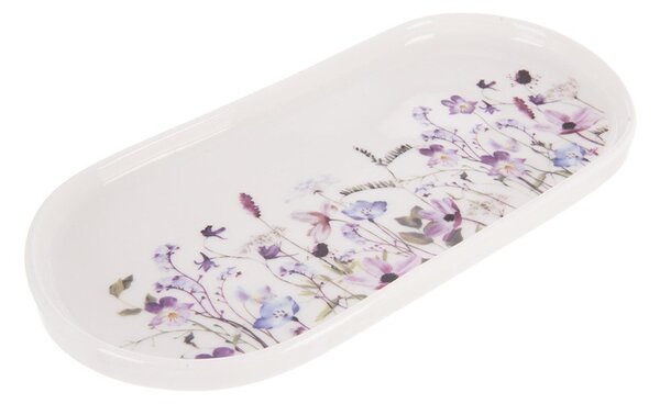Biało-fioletowy porcelanowy talerz do serwowania Louka – Orion